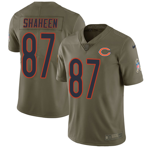 Nike Bears #87 Adam Shaheen Olive Youth Stitched NFL Limited Salute to Service Jersey